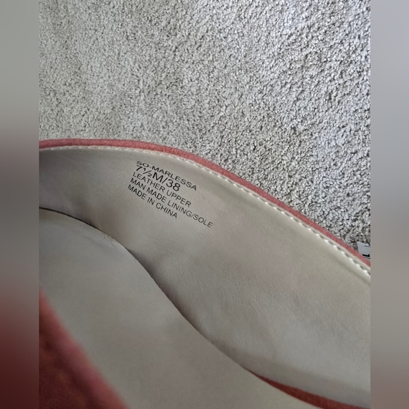 Sole Society Marlessa Slip Ons 7.5M Coral Suede Leather Pointed Toe Shoes - Picture 9 of 9